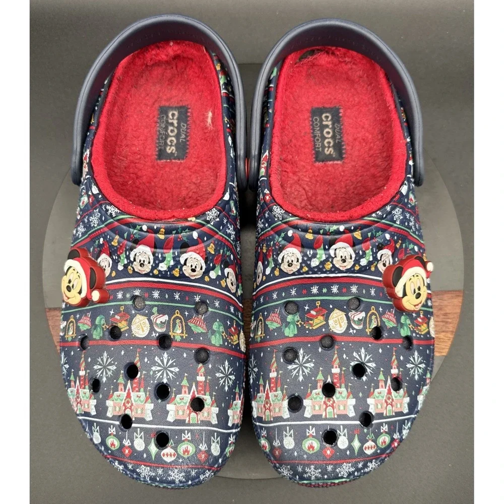 Disney Parks Mickey Christmas Holiday 2020 Crocs M9/W11 Dual Comfort 206734
